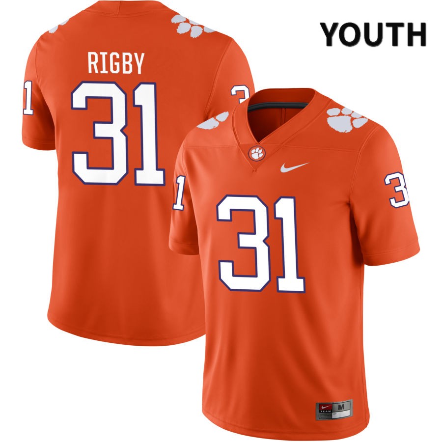 Youth Clemson Tigers Tristen Rigby #31 College Orange NIL 2022 NCAA Authentic Jersey Latest QQI32N6H